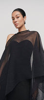 Phi Asymmetric See-Through Cotton Lawn Cape - MEAN BLVD
