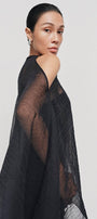 Phi Asymmetric See-Through Cotton Lawn Cape - MEAN BLVD
