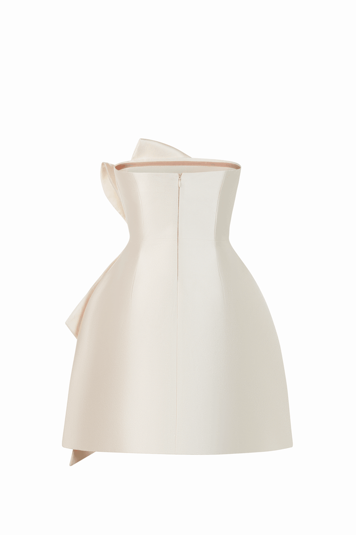 Phoebe Strapless Bow Taffeta Mini Dress