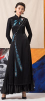 Phoenix Sheath Long Sleeved Viscose Calf Length Ao Dai - MEAN BLVD