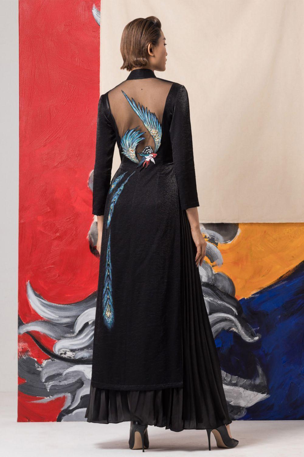 Phoenix Sheath Long Sleeved Viscose Calf Length Ao Dai - MEAN BLVD