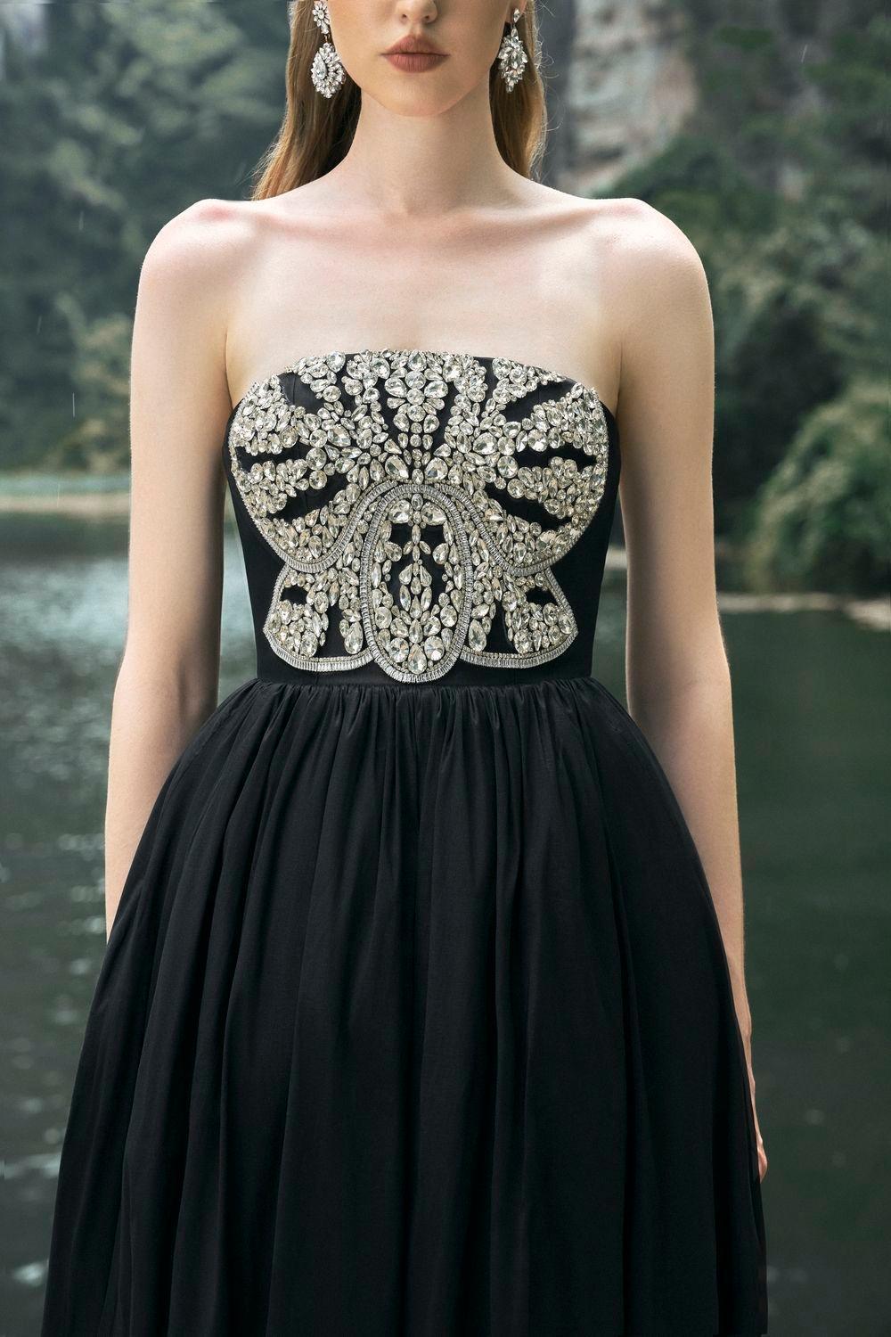 Pilgrim Ball Gown Straight Across Neck Taffeta Floor Length Dress - MEAN BLVD