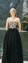 Pilgrim Ball Gown Straight Across Neck Taffeta Floor Length Dress - MEAN BLVD