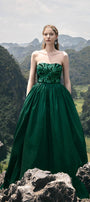 Pilgrim Ball Gown Straight Across Neck Taffeta Floor Length Dress - MEAN BLVD