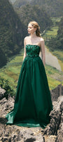 Pilgrim Ball Gown Straight Across Neck Taffeta Floor Length Dress - MEAN BLVD