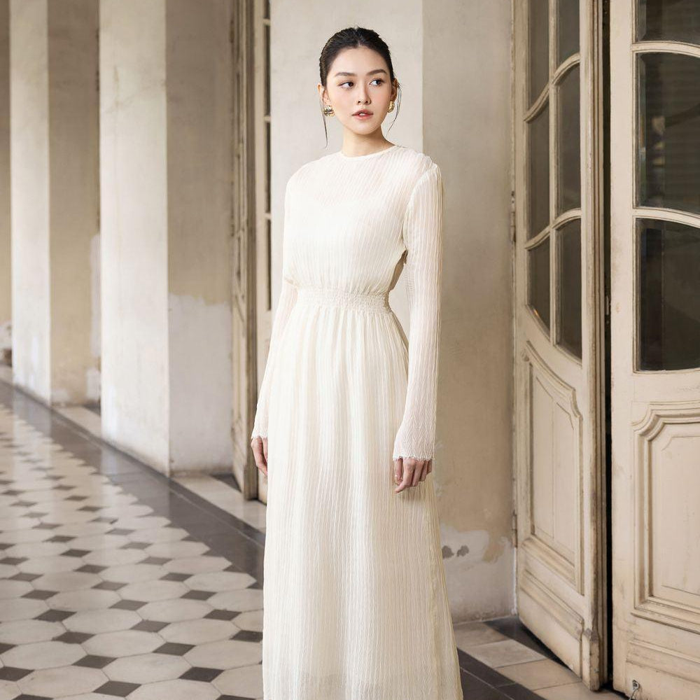 Piper A-line Long Sleeved Chiffon Maxi Dress - MEAN BLVD