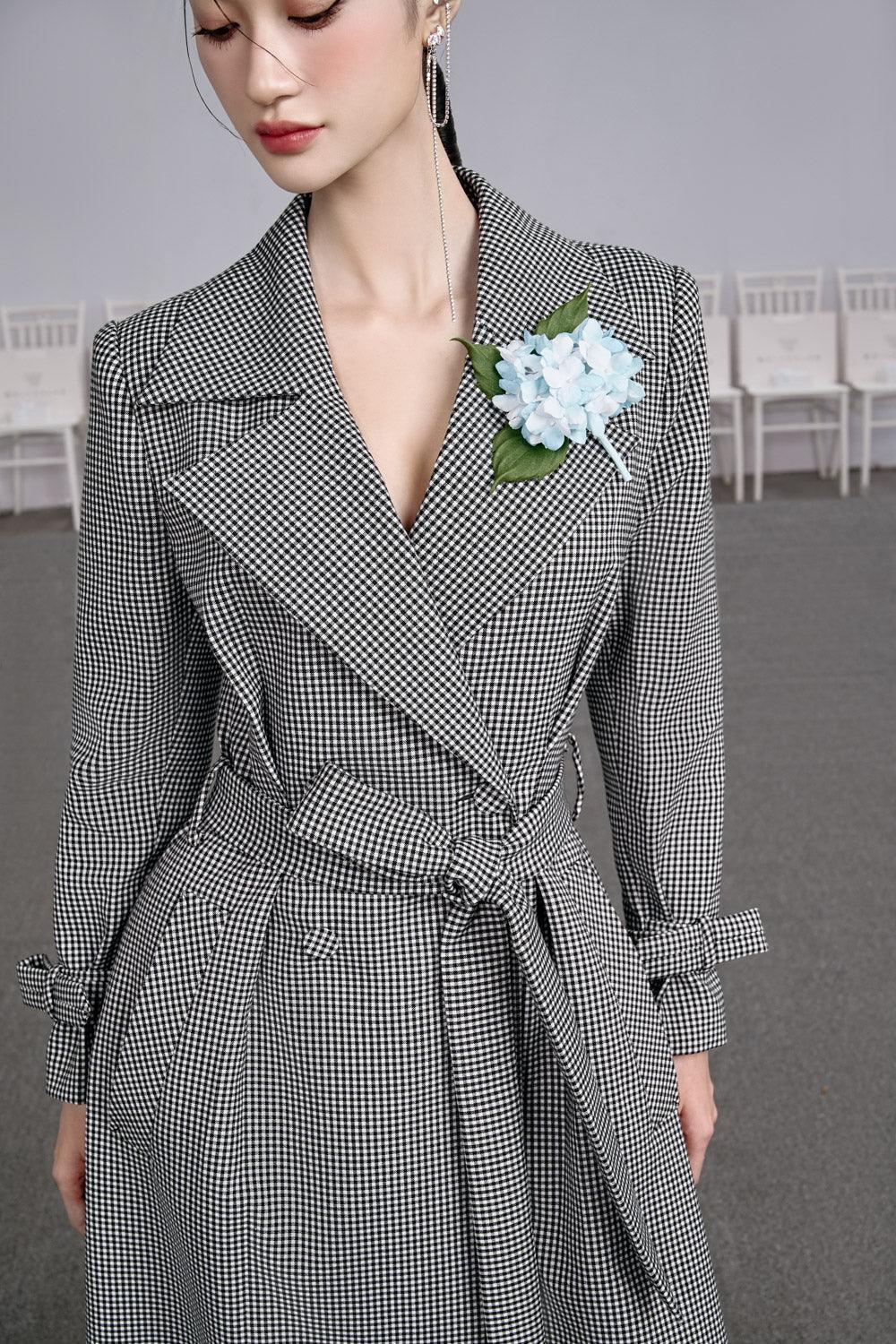 Pizza A-line V-Neck Cotton Ankle Length Trench Coat - MEAN BLVD