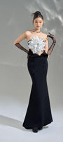 Plante Mermaid Flower Applique Cotton Polyester Maxi Dress - MEAN BLVD