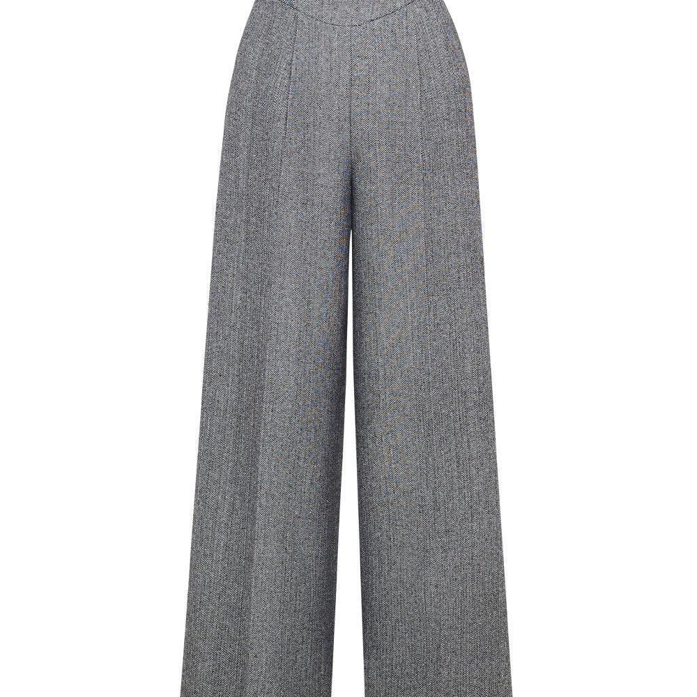 Platine Straight High Waist Tweed Floor Length Pants - MEAN BLVD