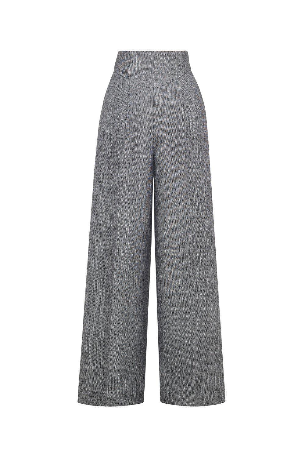Platine Straight High Waist Tweed Floor Length Pants - MEAN BLVD