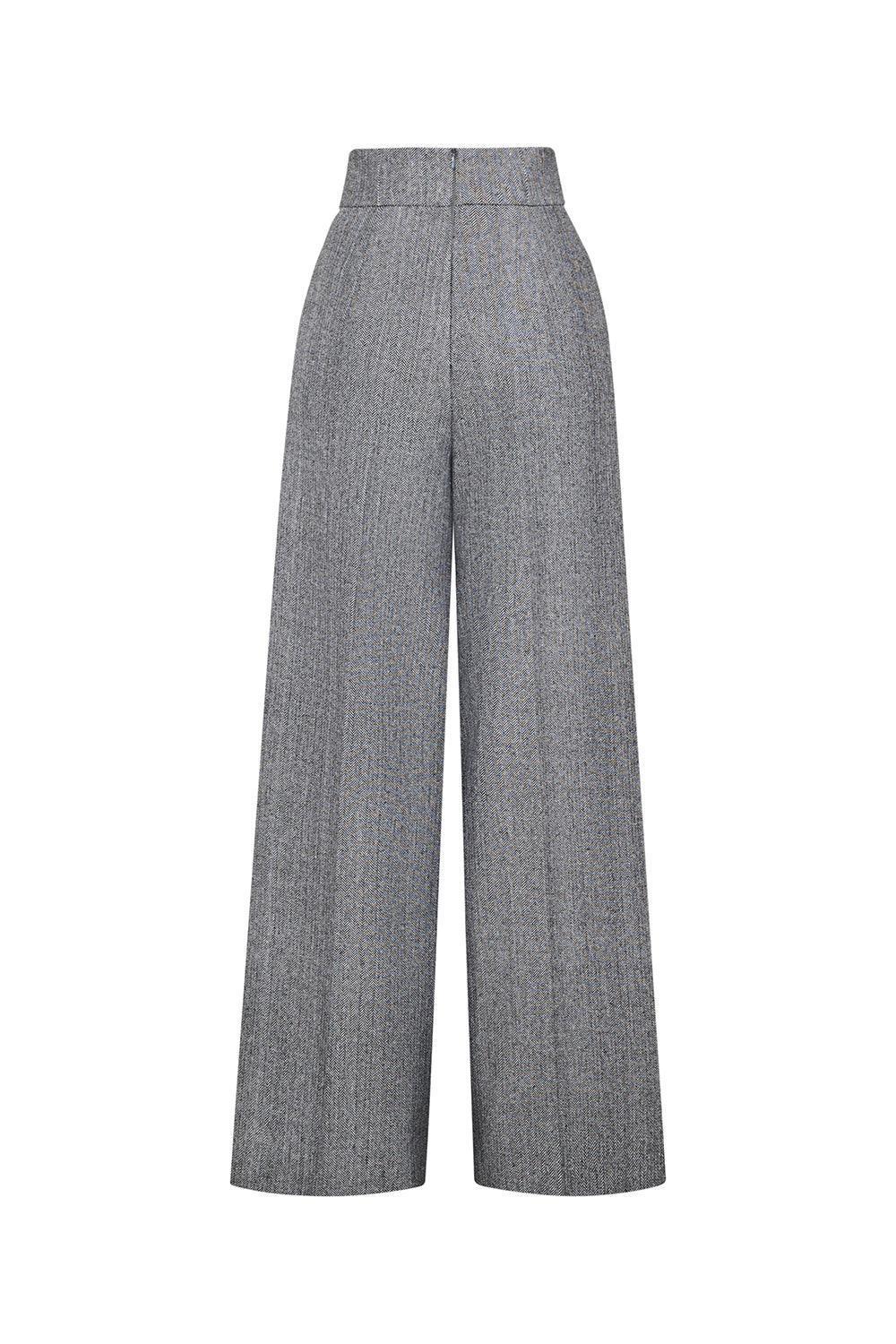 Platine Straight High Waist Tweed Floor Length Pants - MEAN BLVD