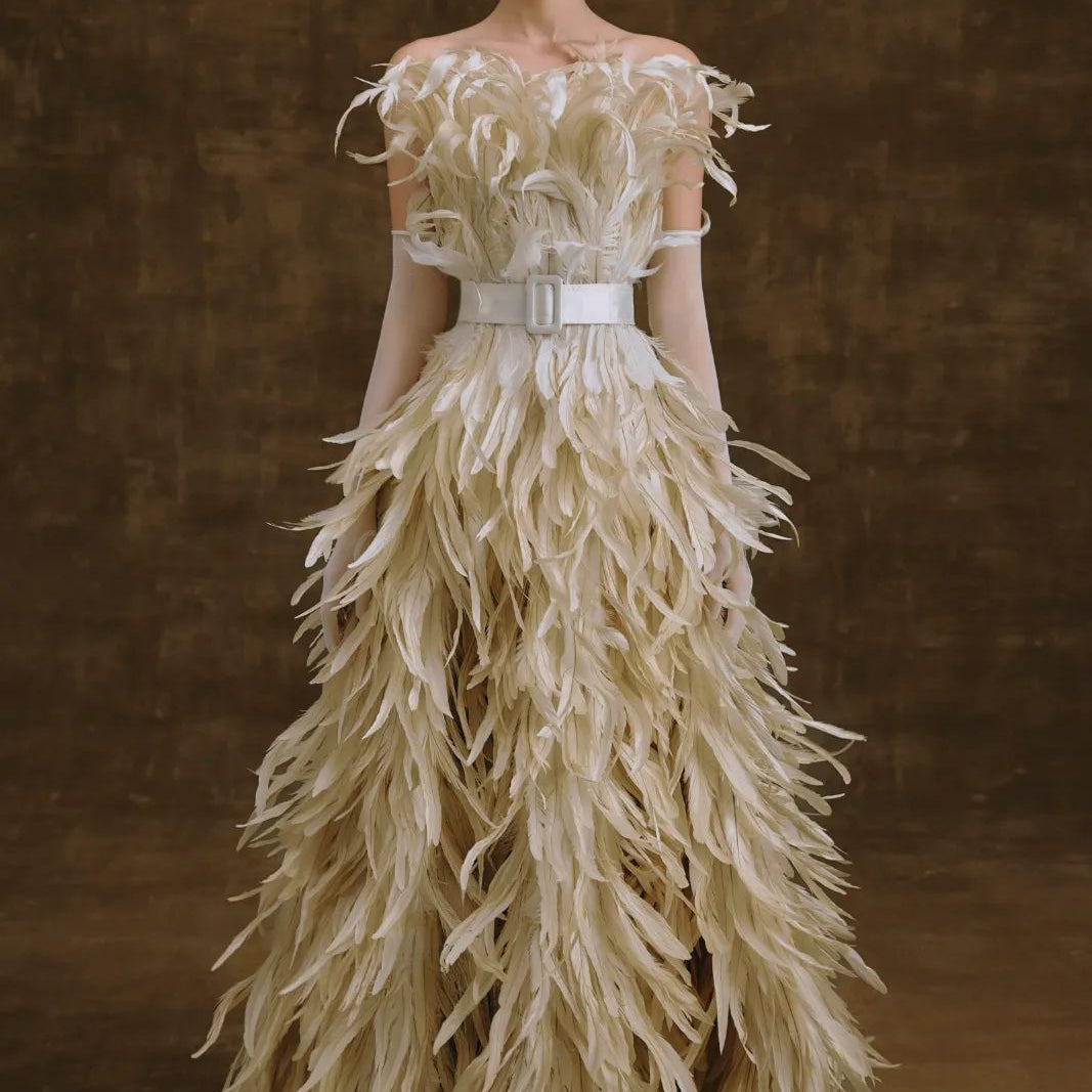 Plume Feather Maxi Dress - MEAN BLVD