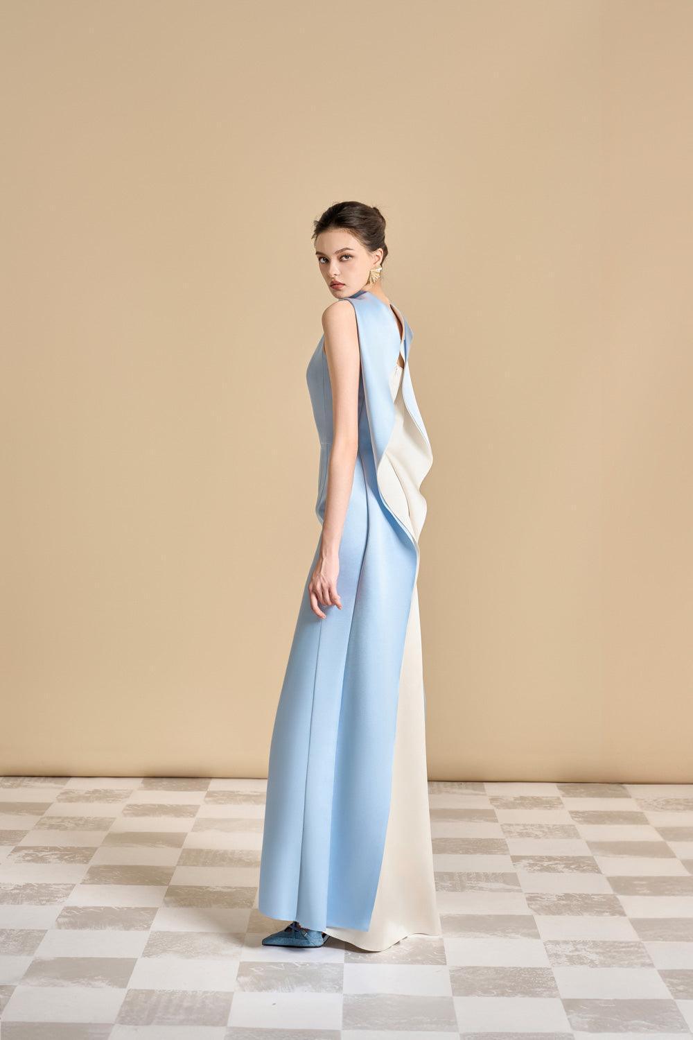 Poppy Trumpet Sleeveless Satin Floor Length Dress - MEAN BLVD