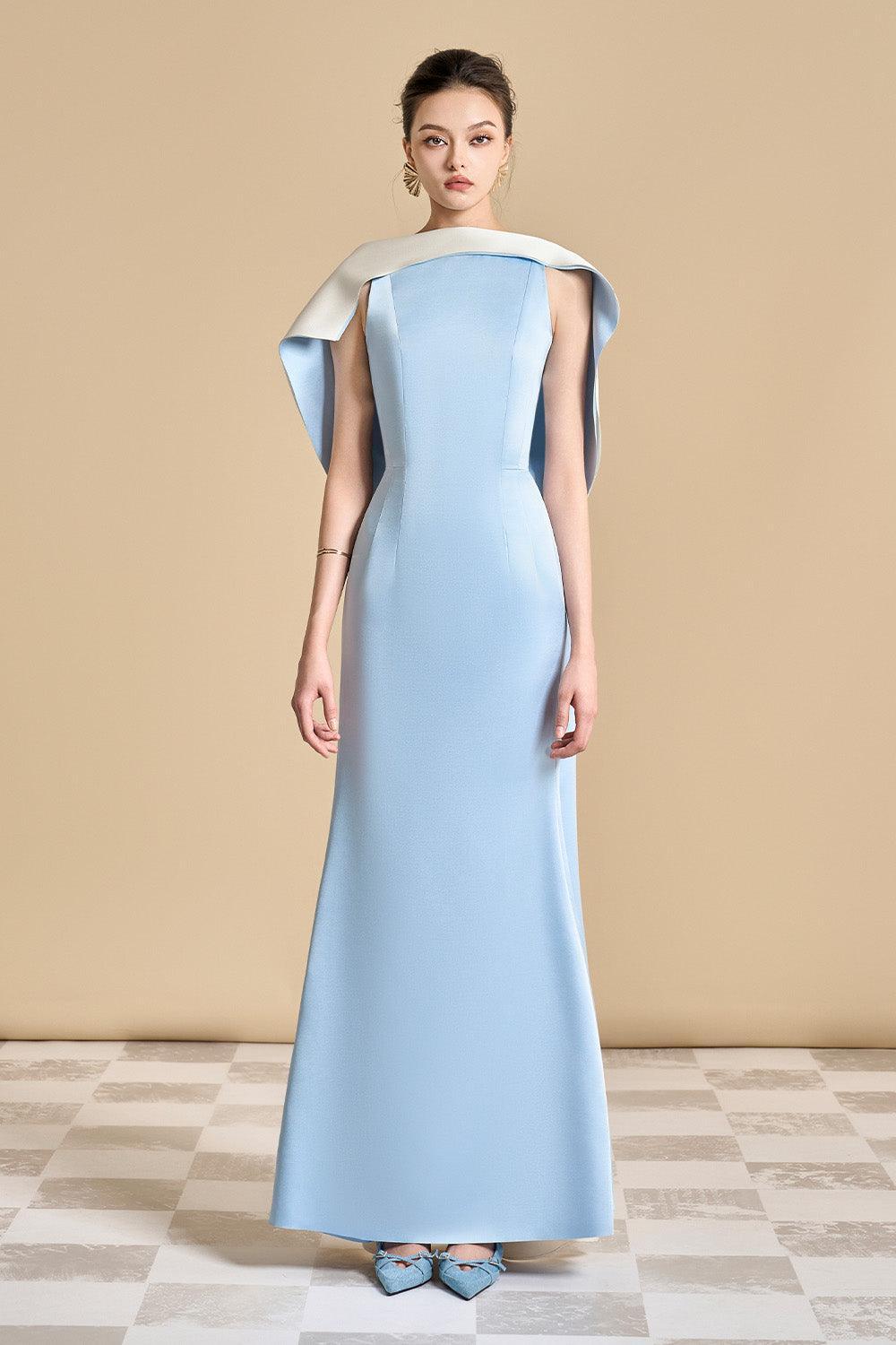 Poppy Trumpet Sleeveless Satin Floor Length Dress - MEAN BLVD