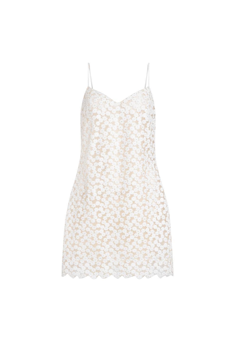 Porter Trapezoid Spaghetti Strap Lace Mini Dress - MEAN BLVD
