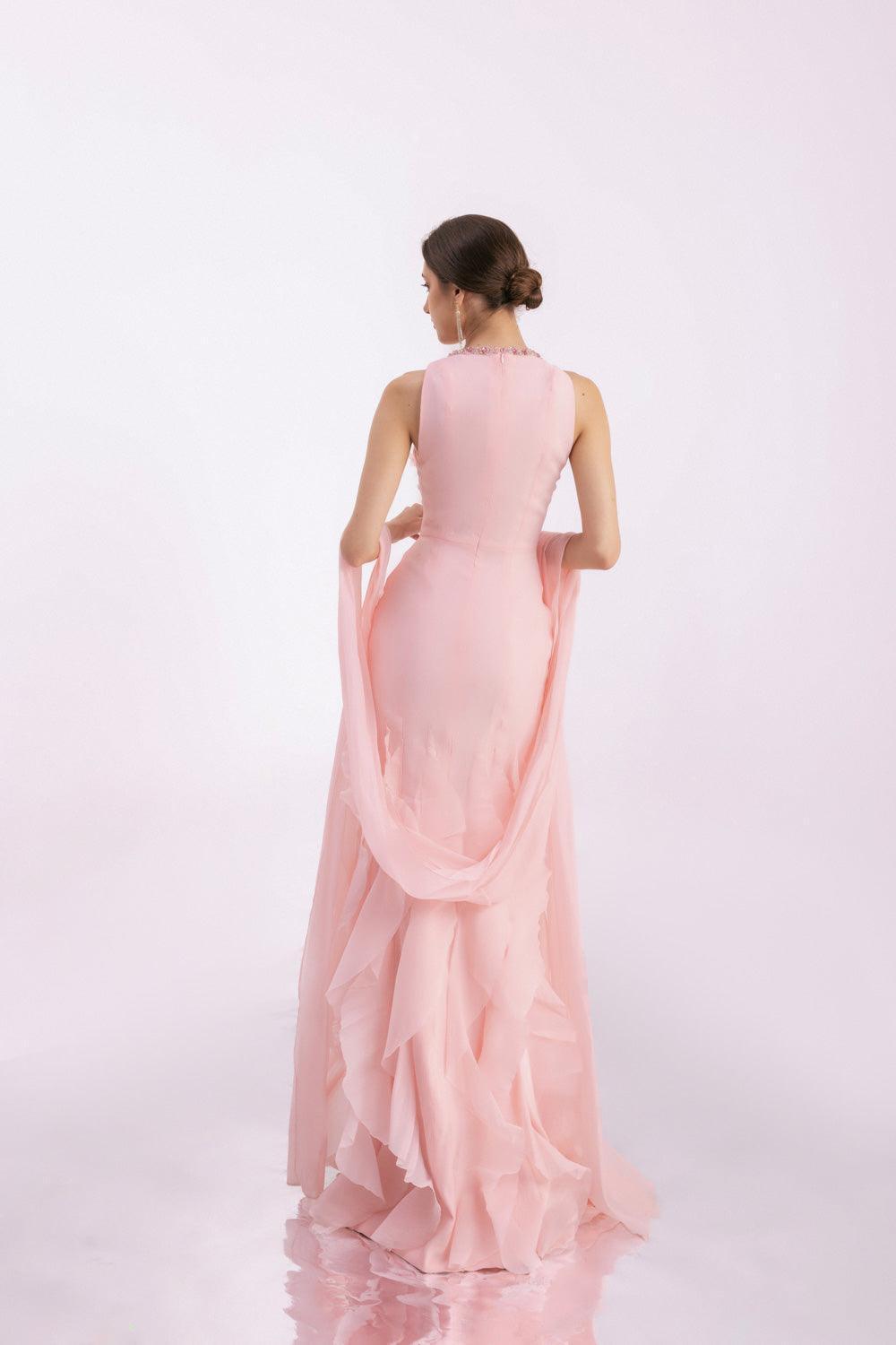 Potter Mermaid Jewel Neck Organza Floor Length Dress - MEAN BLVD