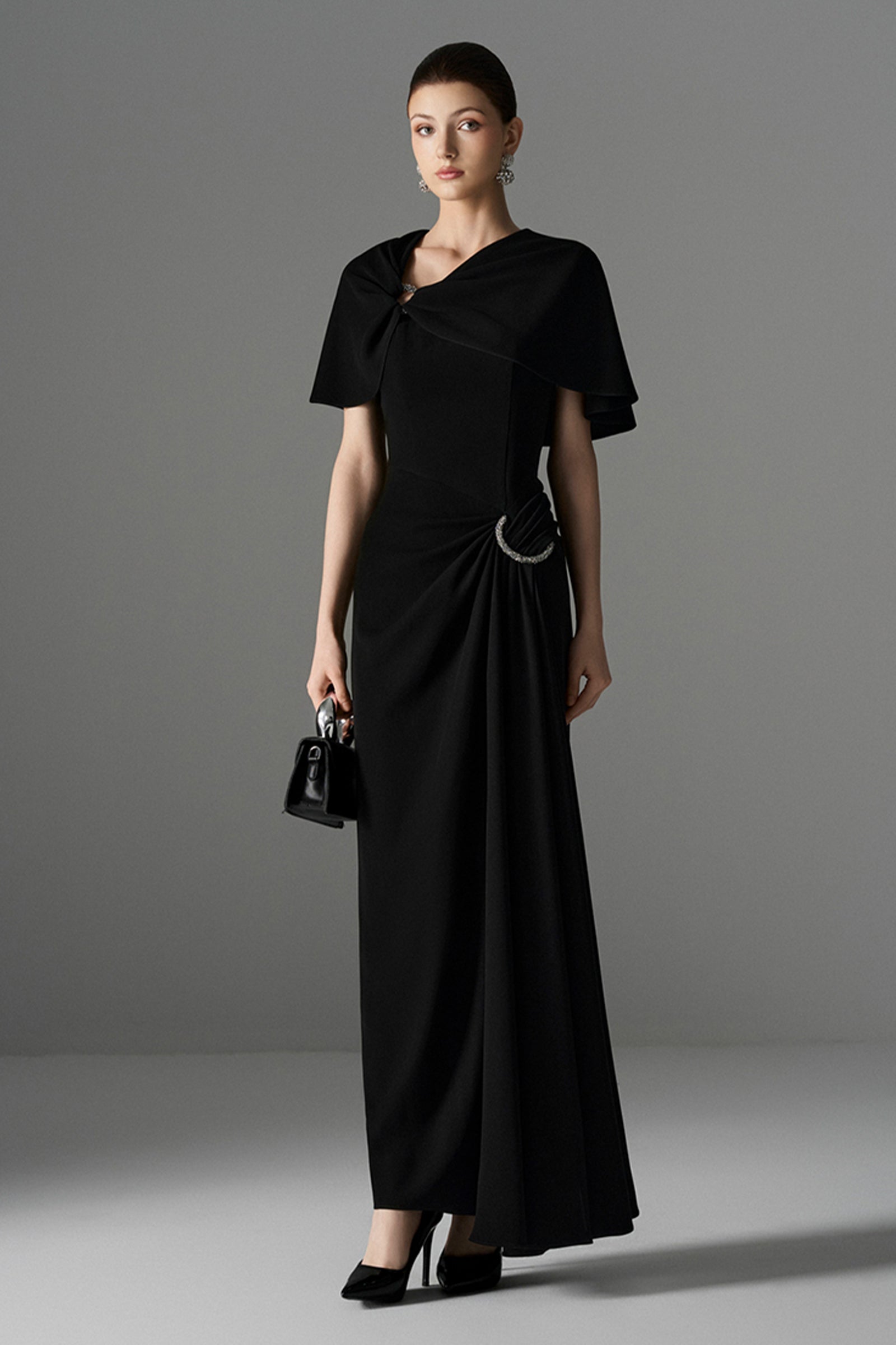 Starlight Cape Sleeve Maxi Dress