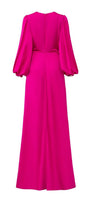 Prelude Slit Bishop Sleeved Satin Floor Length Dress - MEAN BLVD