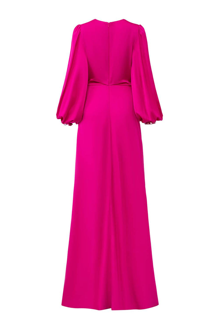 Prelude Slit Bishop Sleeved Satin Floor Length Dress - MEAN BLVD