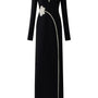 Presley A-line V-Neck Velvet Floor Length Dress - MEAN BLVD