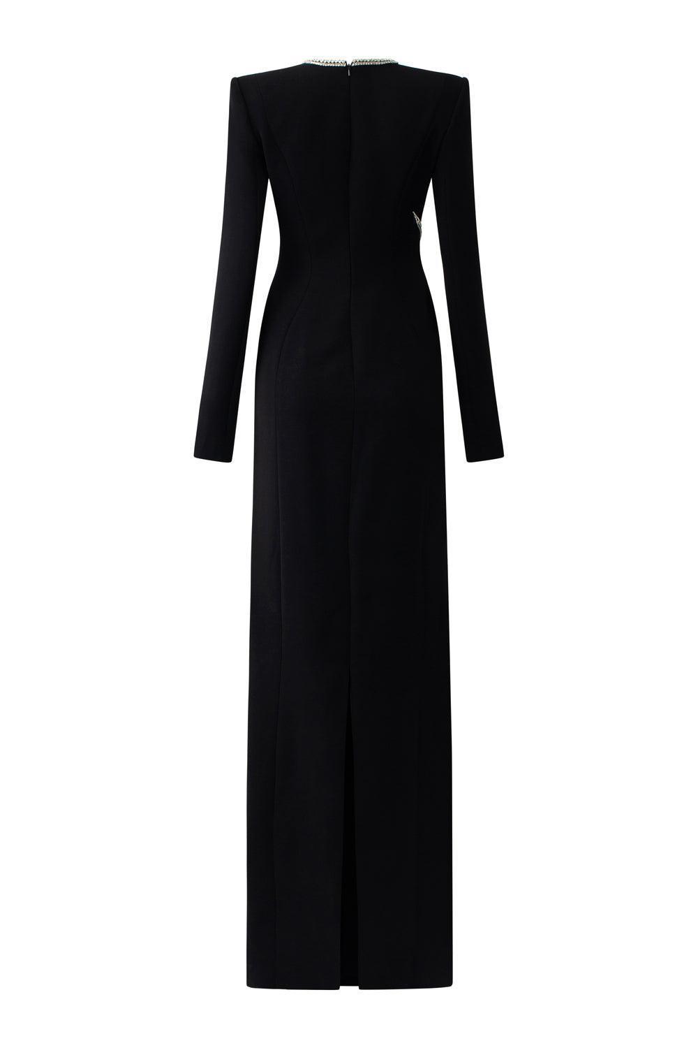 Presley A-line V-Neck Velvet Floor Length Dress - MEAN BLVD