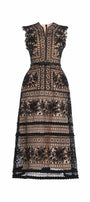 Primrose A-line Sleeveless Silk Lace Midi Dress - MEAN BLVD