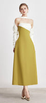 Princesa A-line Long Sleeved Silk Taffeta Midi Dress - MEAN BLVD
