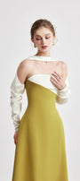 Princesa A-line Long Sleeved Silk Taffeta Midi Dress - MEAN BLVD
