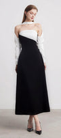 Princesa A-line Long Sleeved Silk Taffeta Midi Dress - MEAN BLVD