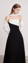 Princesa A-line Long Sleeved Silk Taffeta Midi Dress - MEAN BLVD