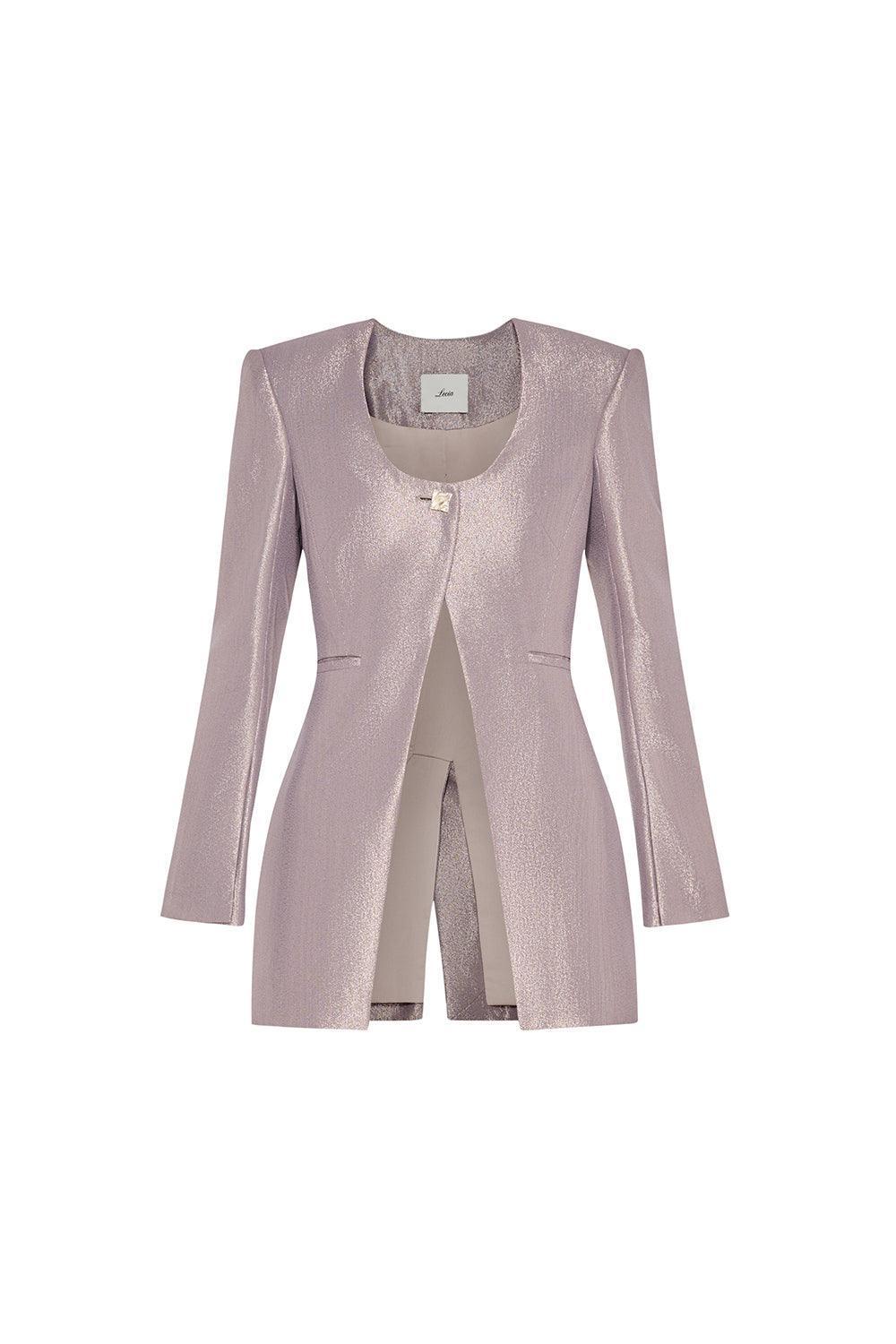 Pristine Sheath Scoop Neck Georgette Blazer - MEAN BLVD