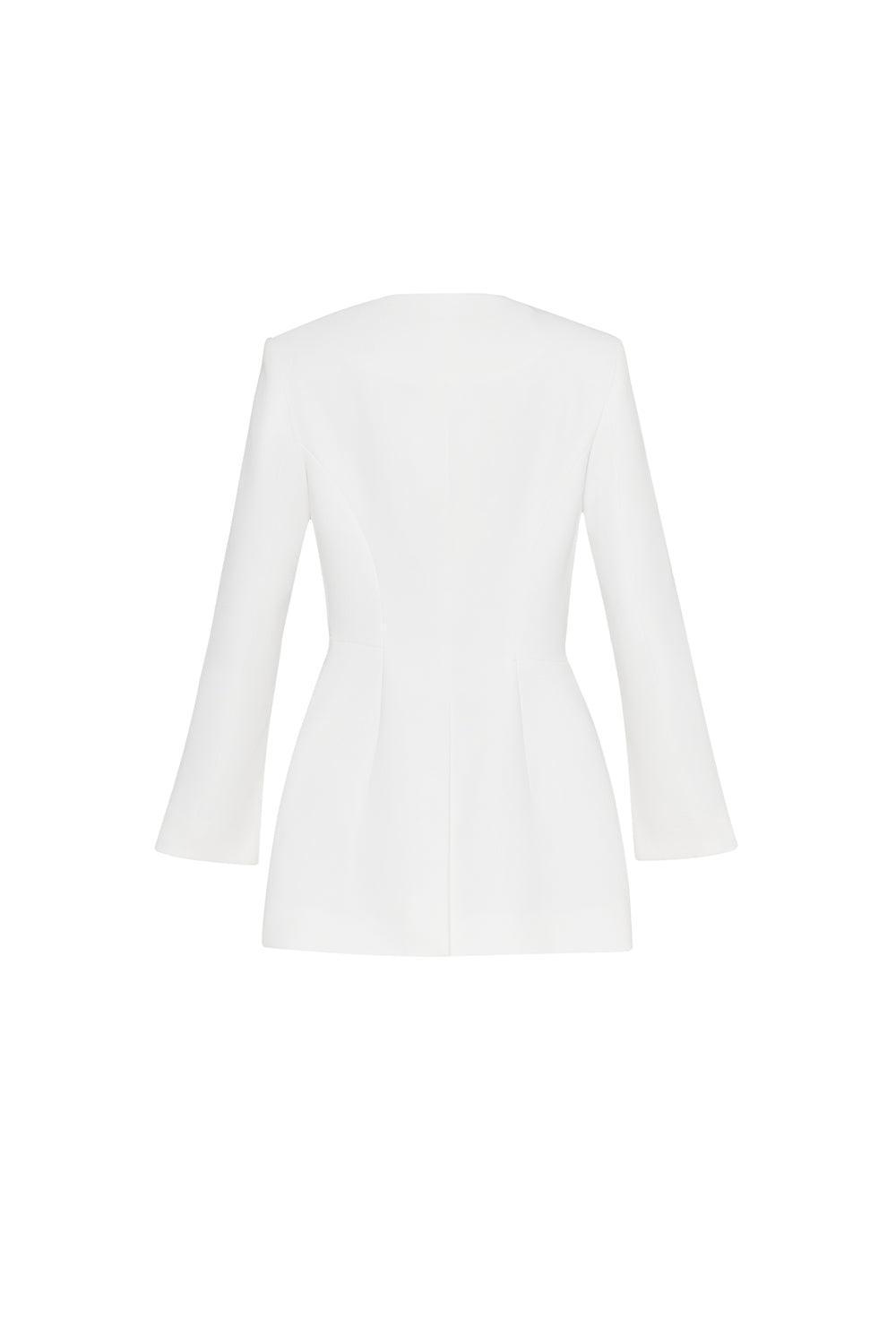 Pristine Sheath Scoop Neck Georgette Blazer - MEAN BLVD