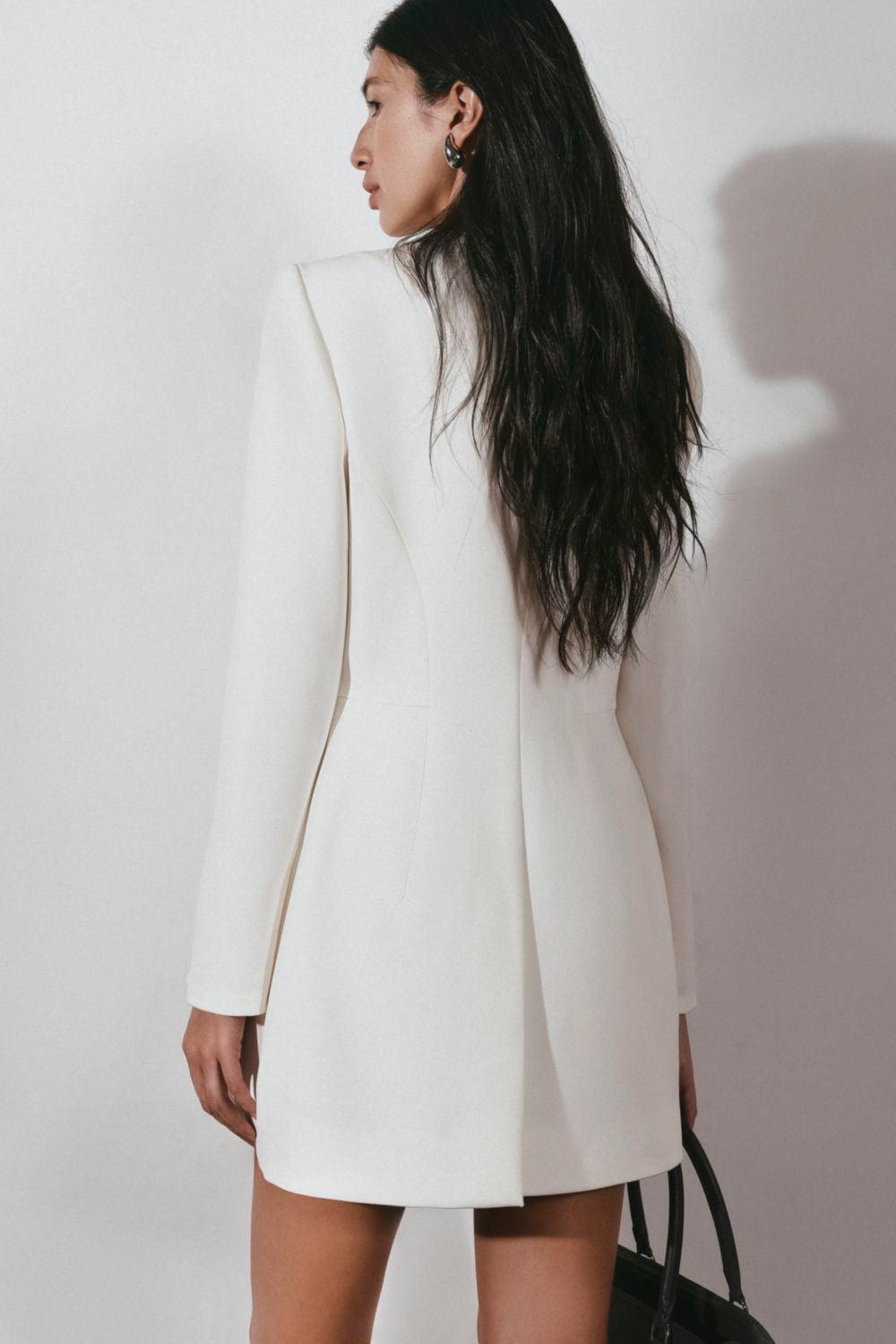 Pristine Sheath Scoop Neck Georgette Blazer - MEAN BLVD