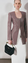 Pristine Sheath Scoop Neck Georgette Blazer - MEAN BLVD