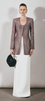 Pristine Sheath Scoop Neck Georgette Blazer - MEAN BLVD