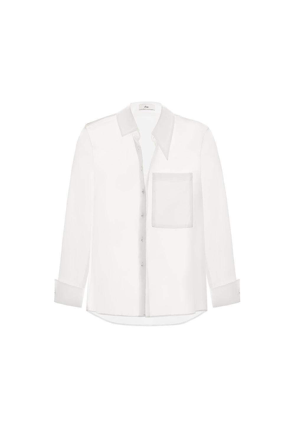 Pristy Straight Cuff Sleeved Organza Satin Shirt - MEAN BLVD