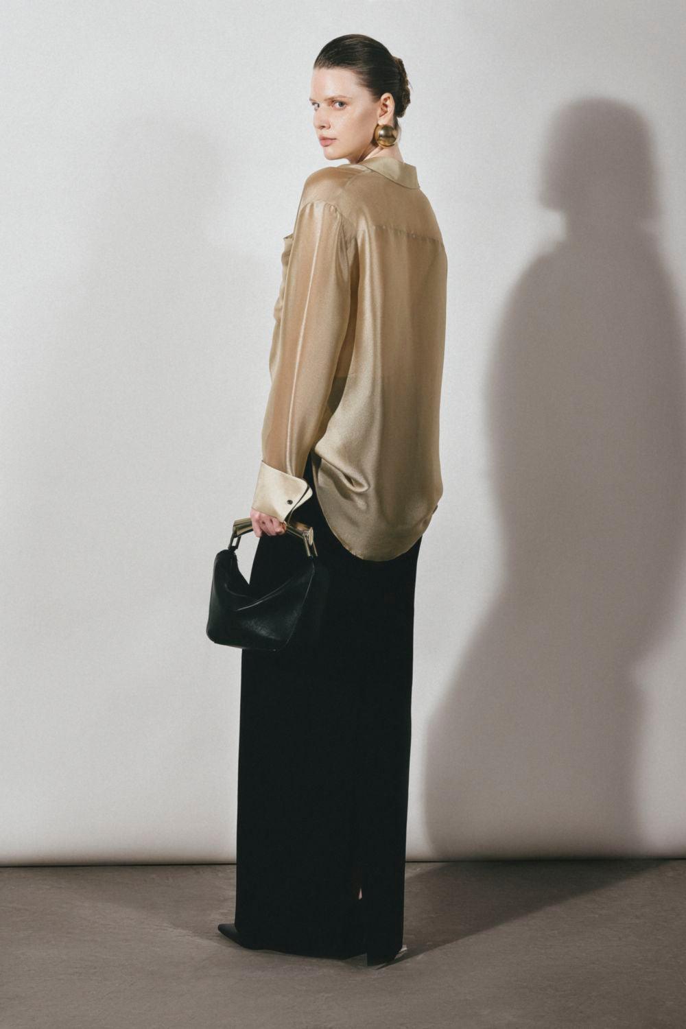 Pristy Straight Cuff Sleeved Organza Satin Shirt - MEAN BLVD
