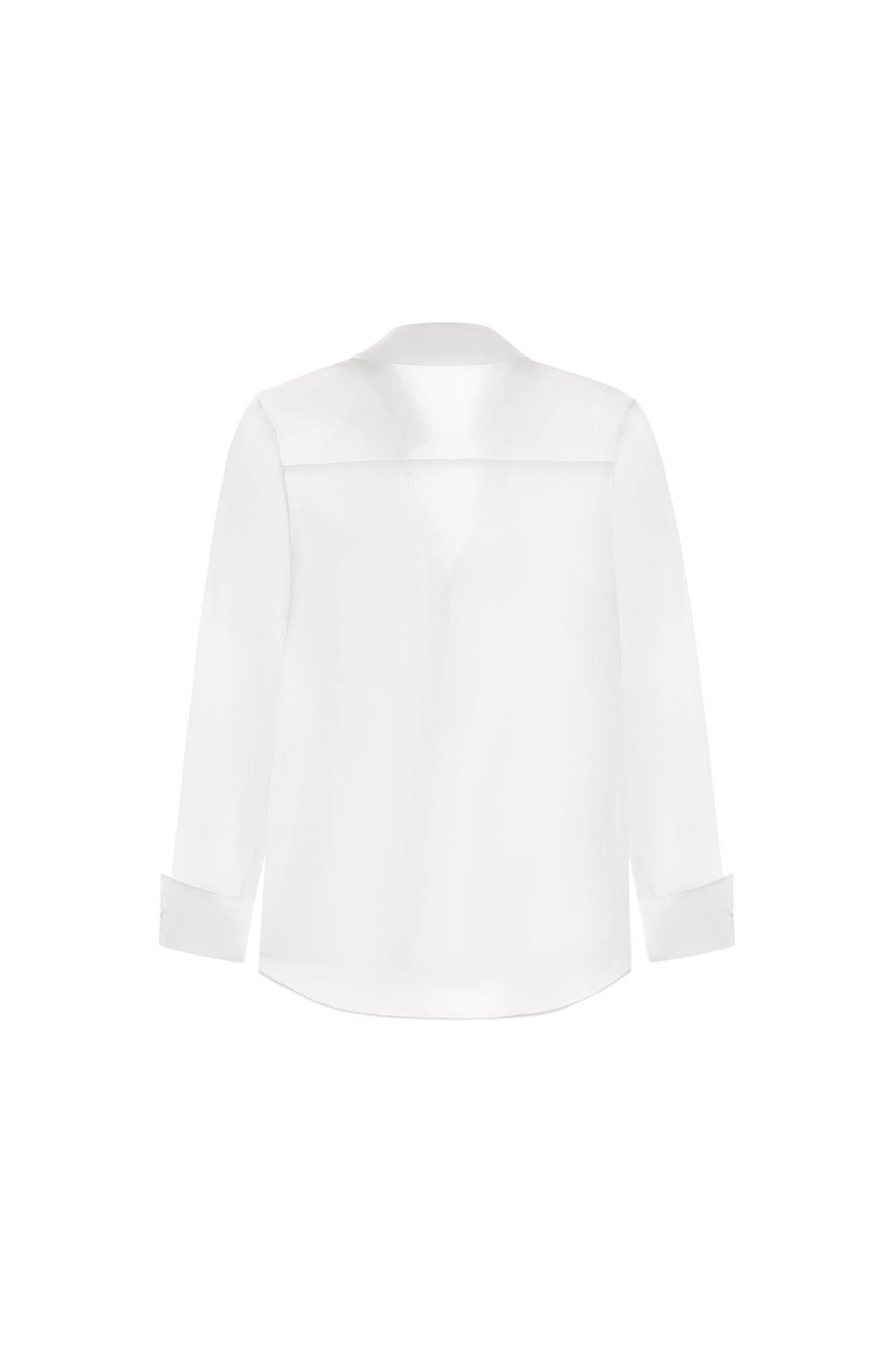 Pristy Straight Cuff Sleeved Organza Satin Shirt - MEAN BLVD