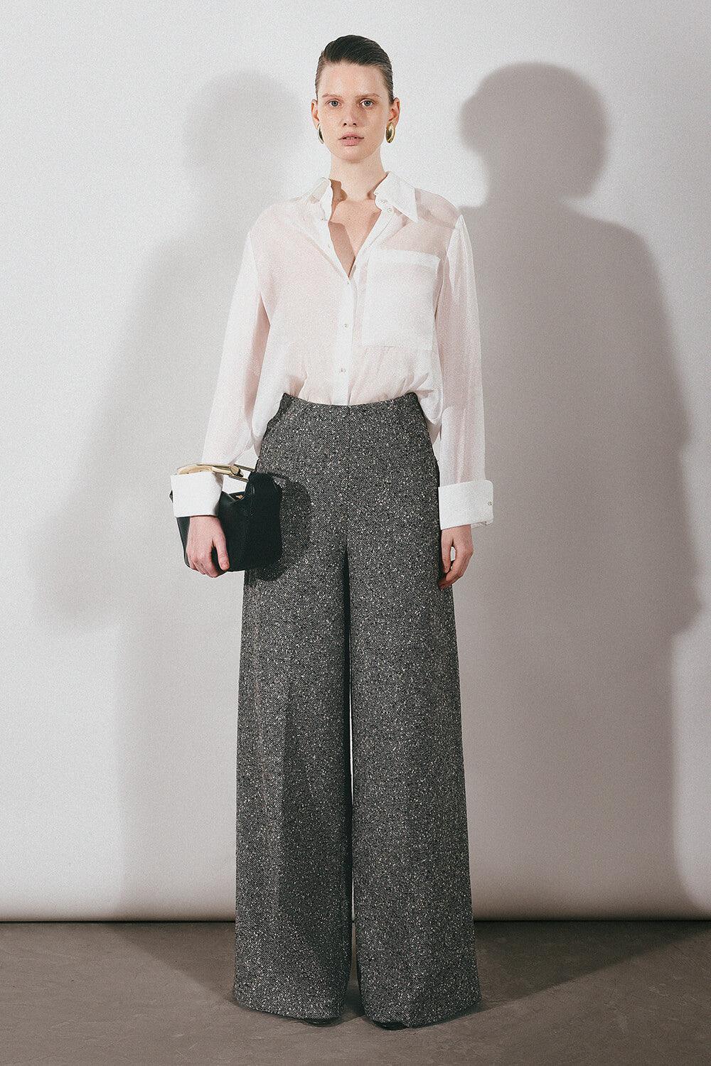 Pristy Straight Cuff Sleeved Organza Satin Shirt - MEAN BLVD