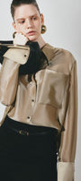 Pristy Straight Cuff Sleeved Organza Satin Shirt - MEAN BLVD