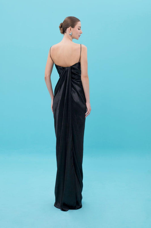 Promise Straight Spaghetti Strap Silk Maxi Dress - MEAN BLVD