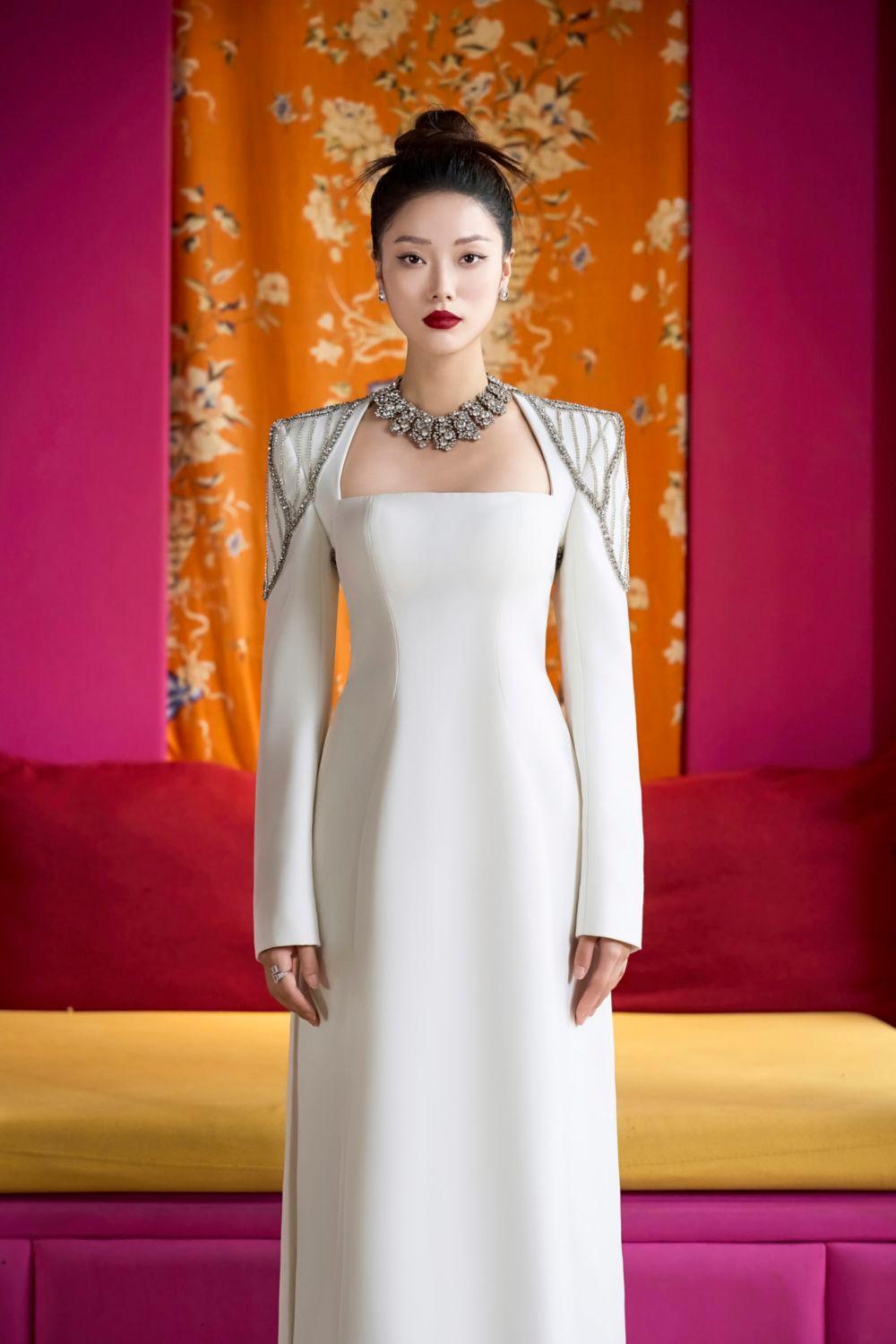 Prosper A-line Queen Anne Neck Velvet Satin Floor Length Ao Dai - MEAN BLVD