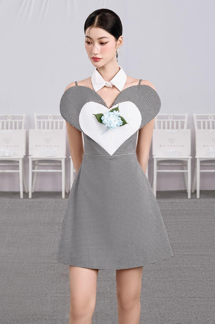 Pudding A-line Sweetheart Neck Cotton Mini Dress - MEAN BLVD