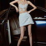 Pyrite A-line Flower Applique Taffeta Mini Skirt - MEAN BLVD