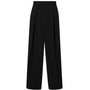 Queen Straight Box Pleated Poly Silk Floor Length Pants - MEAN BLVD