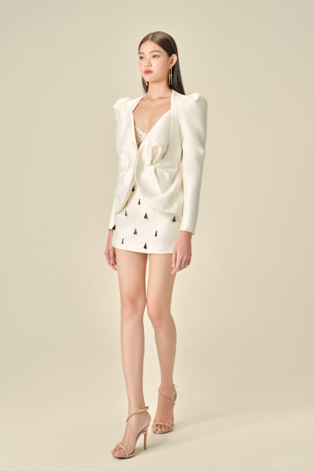 Quincy A-line Leg Of Mutton Sleeved Taffeta Jacket - MEAN BLVD