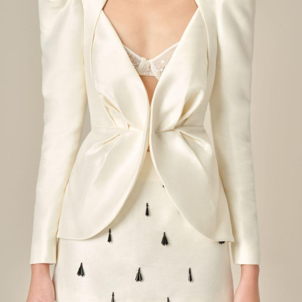 Quincy A-line Leg Of Mutton Sleeved Taffeta Jacket - MEAN BLVD