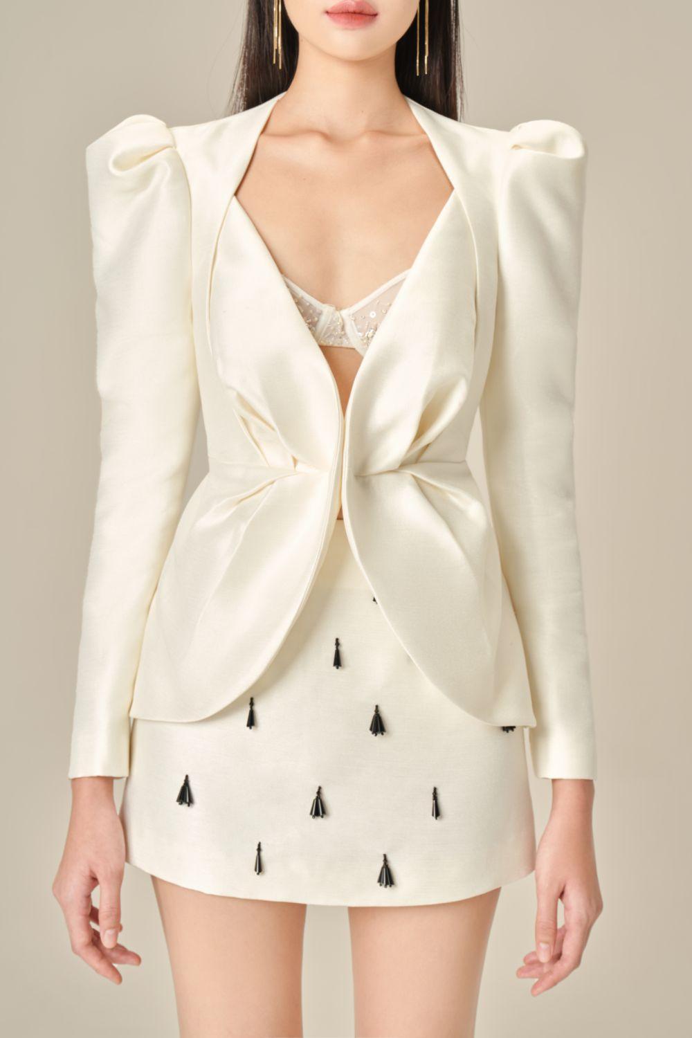 Quincy A-line Leg Of Mutton Sleeved Taffeta Jacket - MEAN BLVD