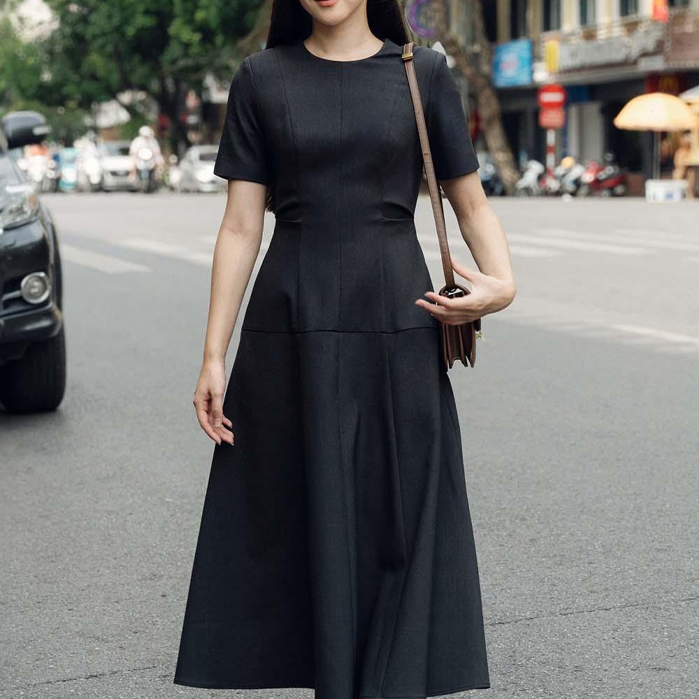 Quinn A-line Flared Polycotton Midi Dress - MEAN BLVD