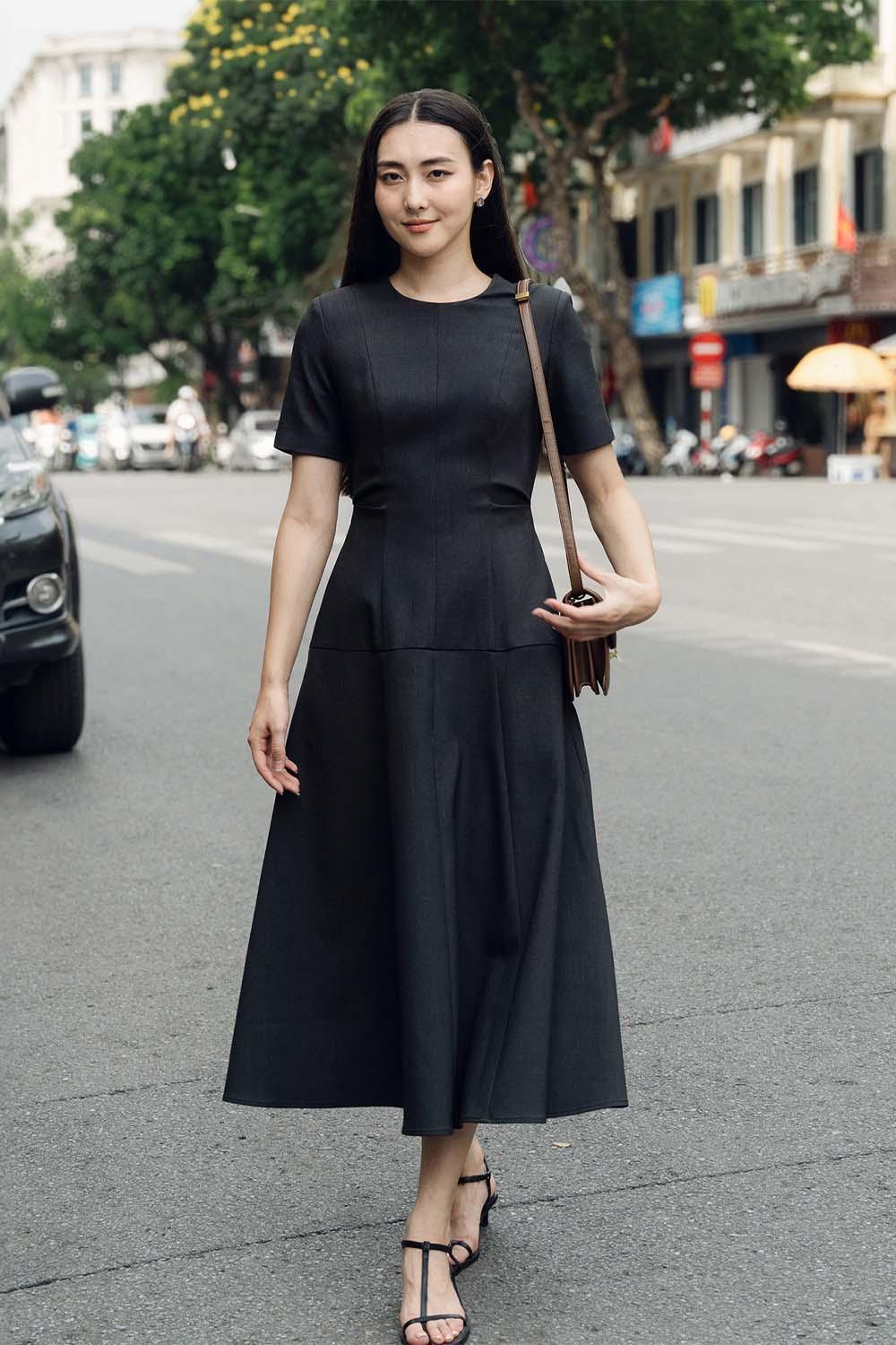 Quinn A-line Flared Polycotton Midi Dress - MEAN BLVD